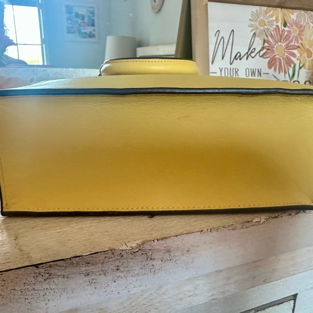 Coach Bright Retro Yellow Dylon Tote Like New CP051 Gunmetal Hardware Crossbody - Picture 9 of 12